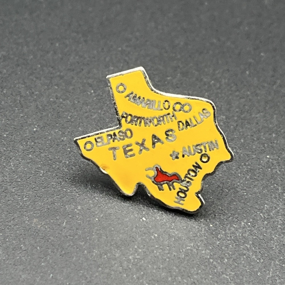 Texas State Outline Dallas Austin United States Of America Lapel‎ Hat Pin